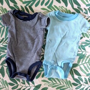 Pair of Carter's Blue Striped Bodysuits